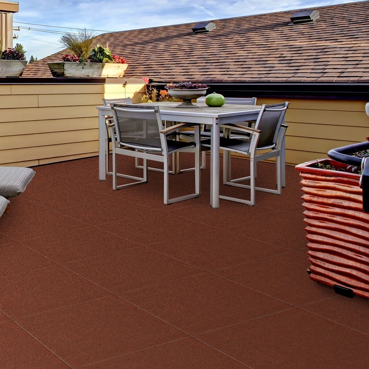 Rubber Patio Tile terracotta 1000x1000